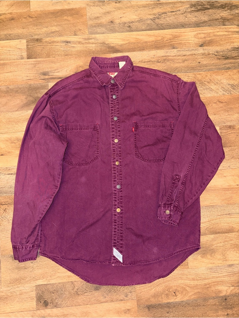 Levi's Men's Button-Down Shirt in Plum Burgundy